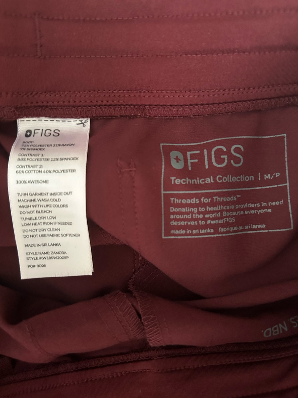 Figs • Zamora Jogger Scrub Pants in Burgundy - Picture 7 of 8